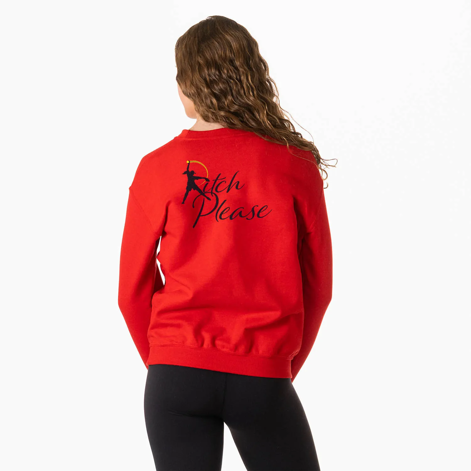 Softball Crewneck Sweatshirt - Pitch Please (Back Design) 